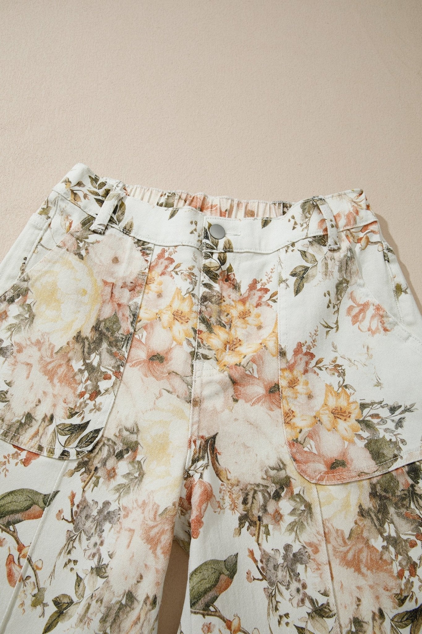 Floral Denim High Waist Wide Leg Jeans - Rooted & Reckless Co.