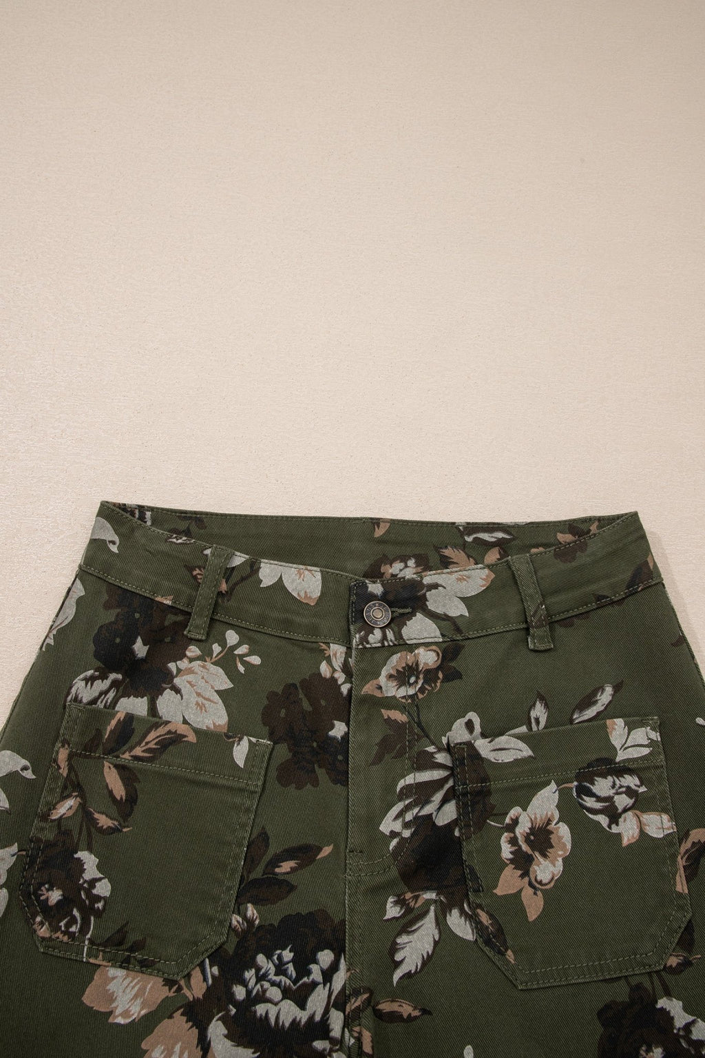 Floral Denim Patch Pocket Straight Leg Jeans - Rooted & Reckless Co.