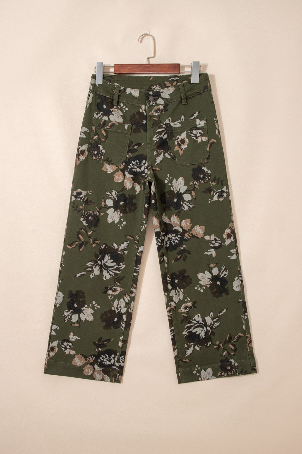 Floral Denim Patch Pocket Straight Leg Jeans - Rooted & Reckless Co.