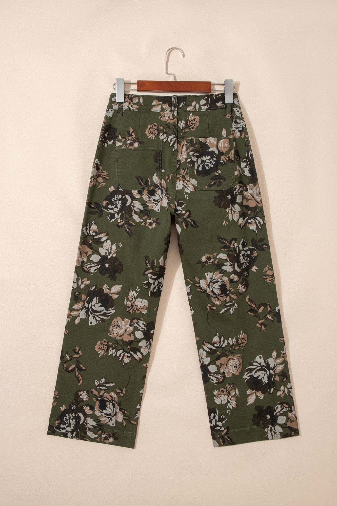 Floral Denim Patch Pocket Straight Leg Jeans - Rooted & Reckless Co.