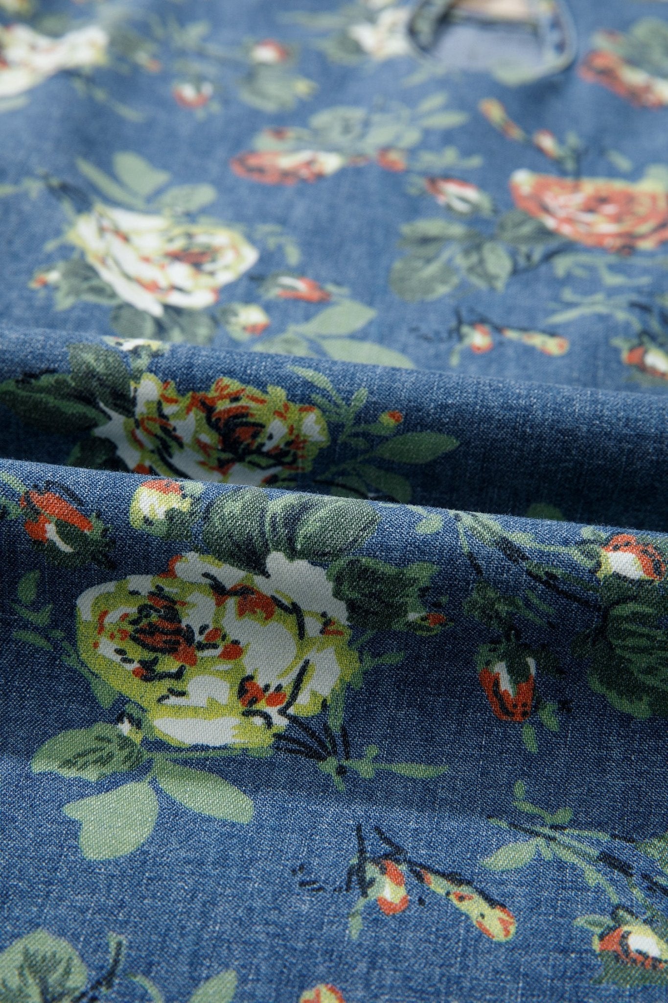 Floral Denim Ruffle Short Sleeve Top - Rooted & Reckless Co.