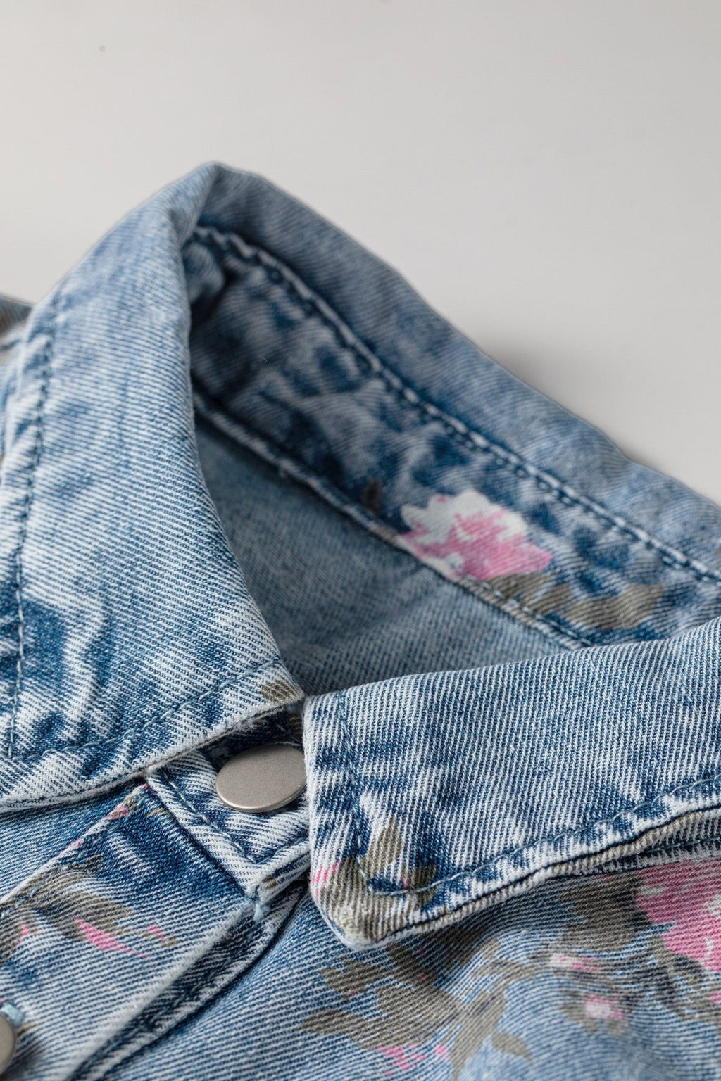 Floral Denim Short Sleeve Button Down Dress - Rooted & Reckless Co.