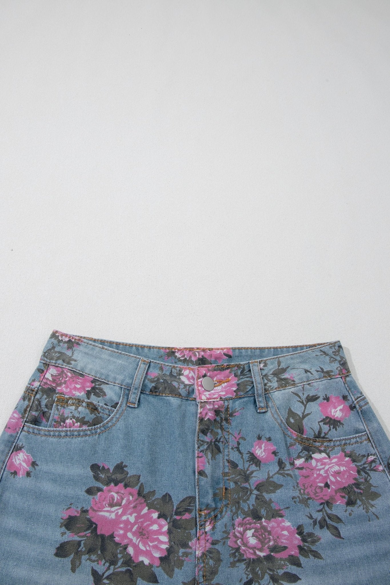 Floral Denim Wide Leg Jeans - Rooted & Reckless Co.