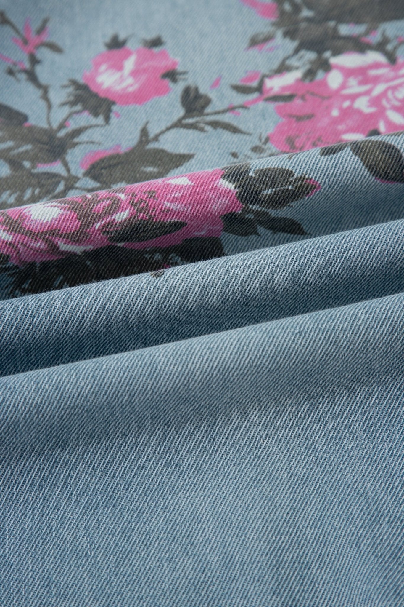 Floral Denim Wide Leg Jeans - Rooted & Reckless Co.