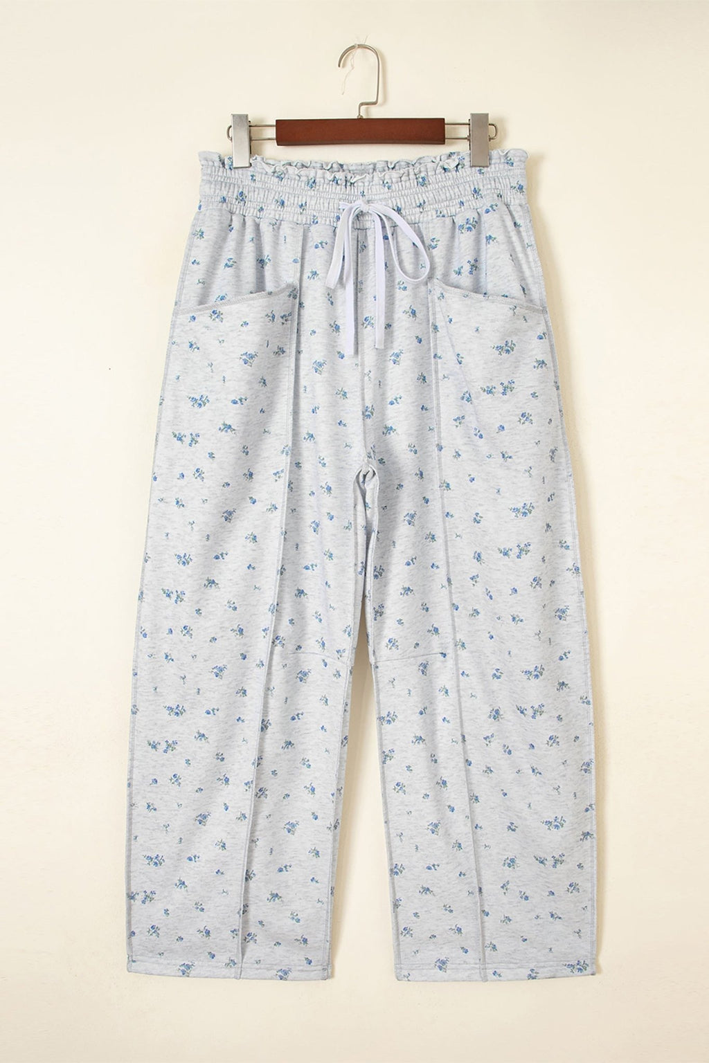 Floral Drawstring High Waist Seamed Barrel Pants - Rooted & Reckless Co.