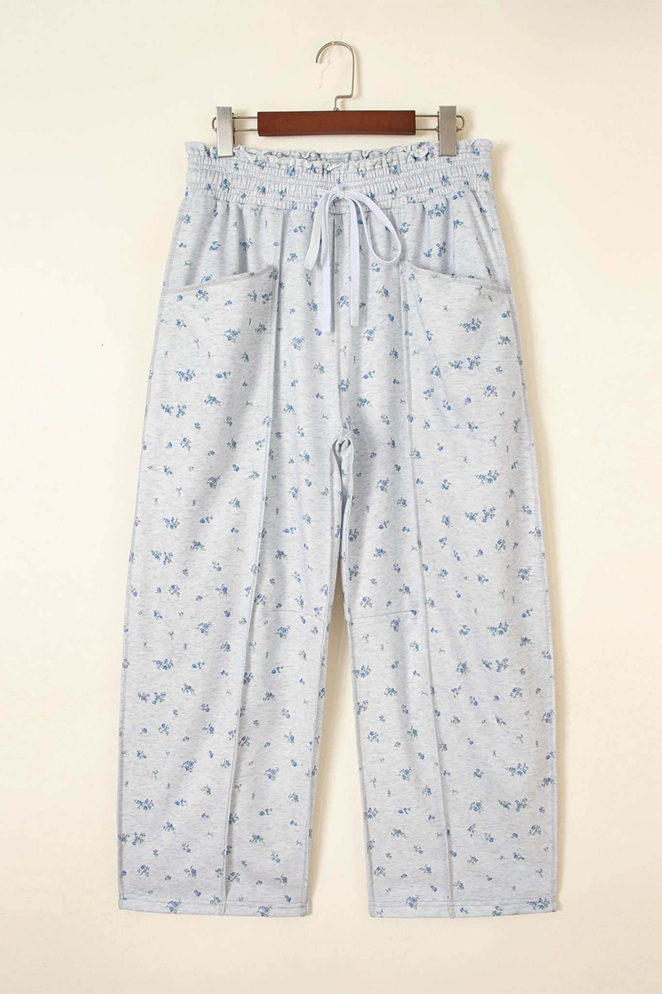 Floral Drawstring High Waist Seamed Barrel Pants - Rooted & Reckless Co.