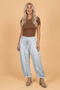 Floral Drawstring High Waist Seamed Barrel Pants - Rooted & Reckless Co.