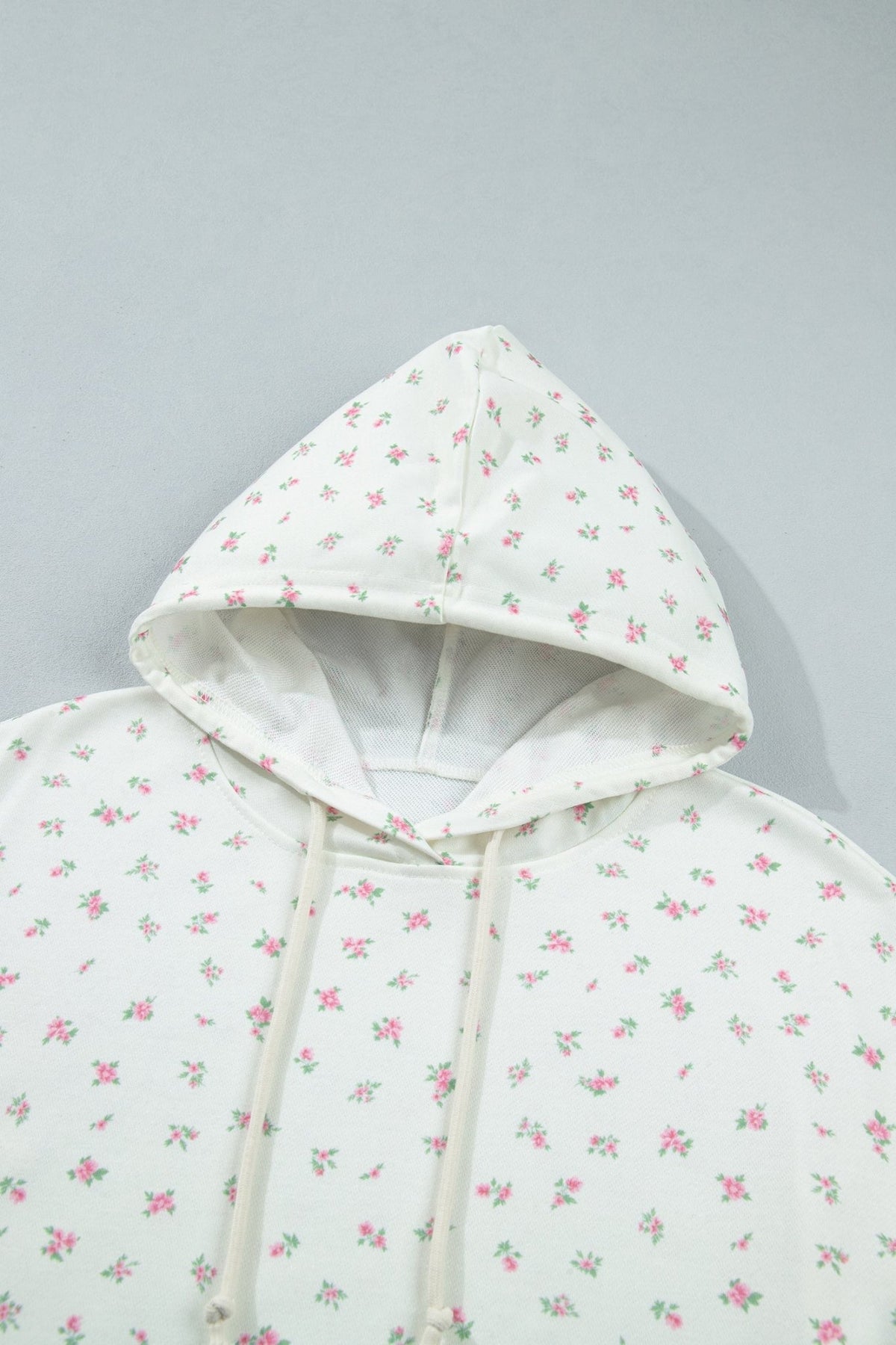 Floral Drop Shoulder Kangaroo Pocket Drawstring Hoodie - Rooted & Reckless Co.