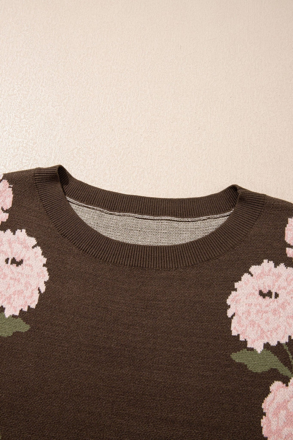 Floral Drop Shoulder Long Sleeve Pullover Sweater - Rooted & Reckless Co.