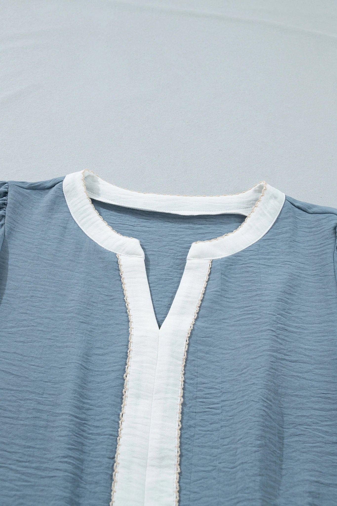Floral Embroidered Colorblock Puff Sleeve Babydoll Blouse - Rooted & Reckless Co.