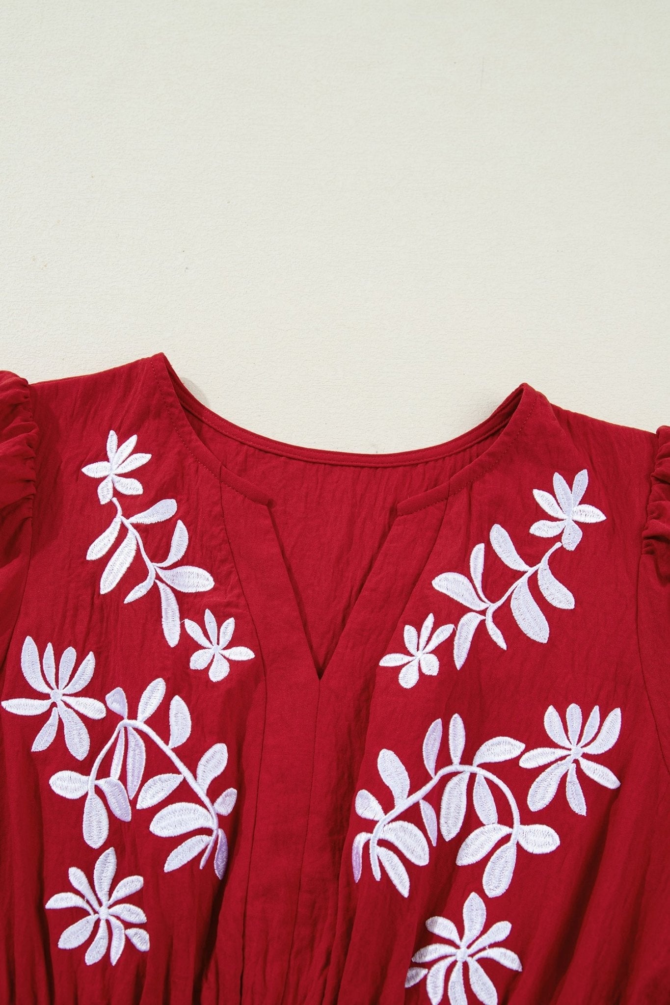 Floral Embroidered Long Sleeve Tiered Maxi Dress - Rooted & Reckless Co.