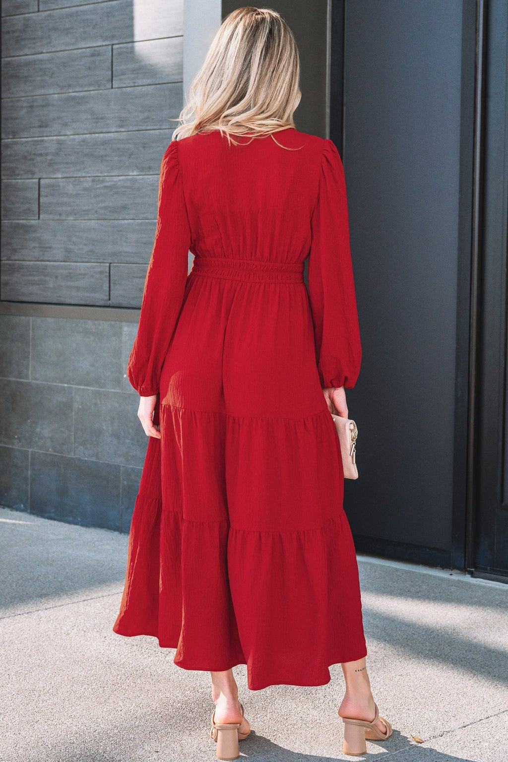 Floral Embroidered Long Sleeve Tiered Maxi Dress - Rooted & Reckless Co.