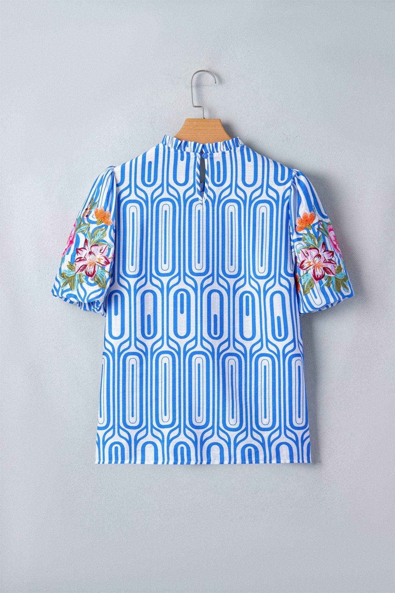 Floral Embroidered Puff Sleeve Blouse - Rooted & Reckless Co.