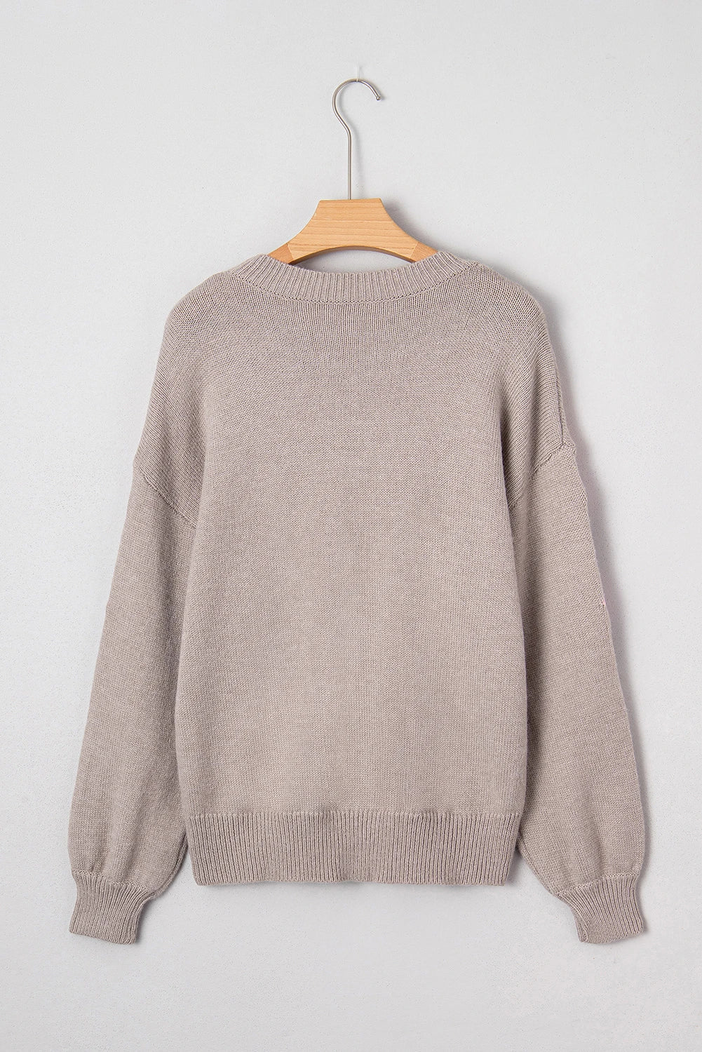 Floral Embroidered Sleeve Round Neck Loose Sweater - Rooted & Reckless Co.