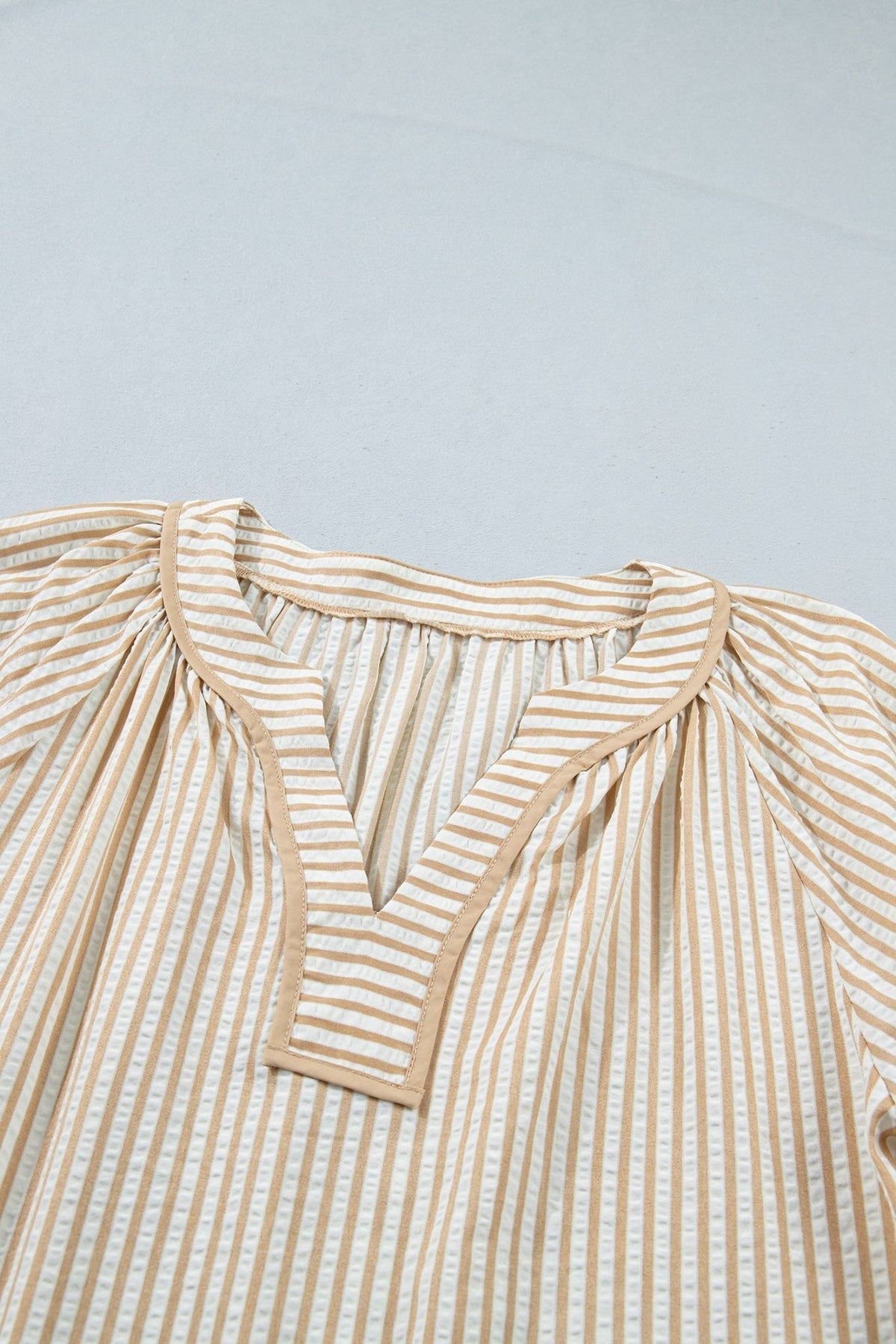 Floral Embroidered Stripe V-Neck Long Sleeve Blouse - Rooted & Reckless Co.