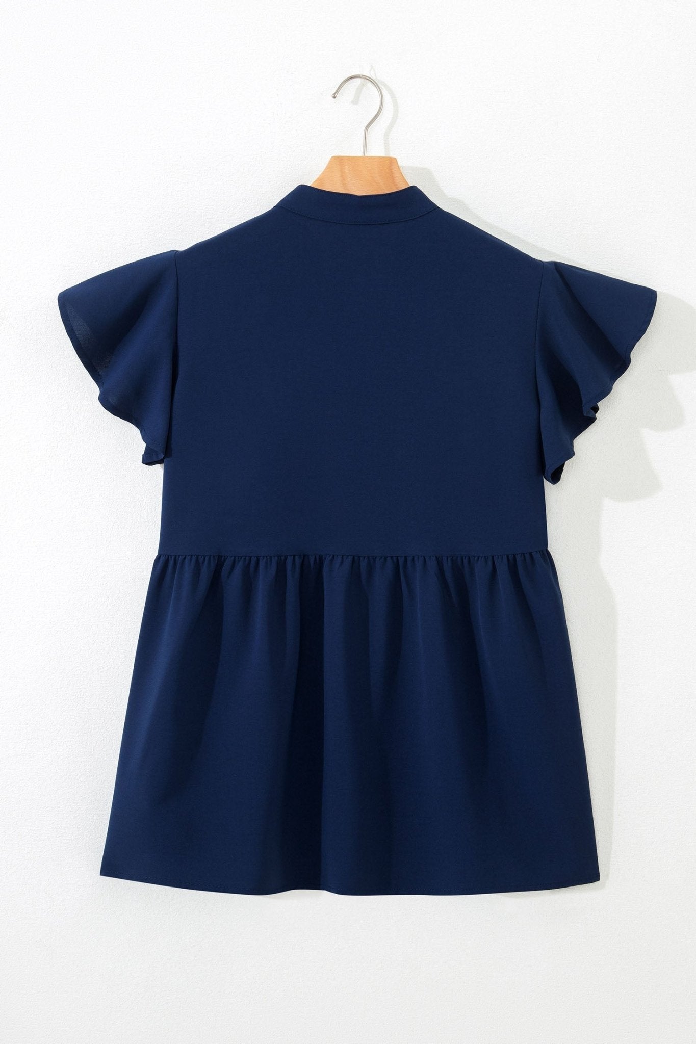 Floral Embroidered V-Neck Ruffle Sleeve Babydoll Blouse - Rooted & Reckless Co.
