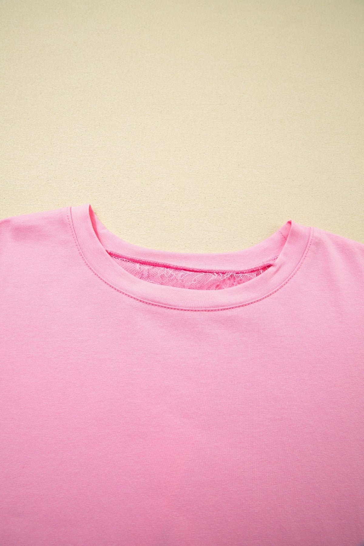 Floral Eyelash Lace Patchwork 3/4 Sleeve Tee - Rooted & Reckless Co.