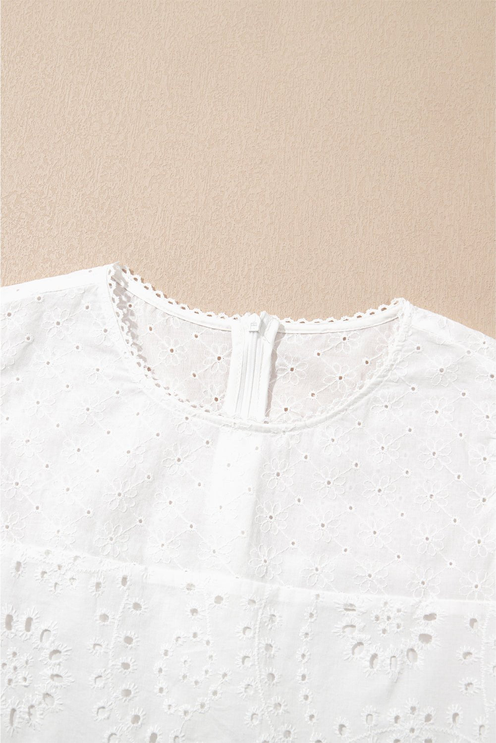 Floral Eyelet Embroidered Sleeveless Ruffle Hem Dress - Rooted & Reckless Co.