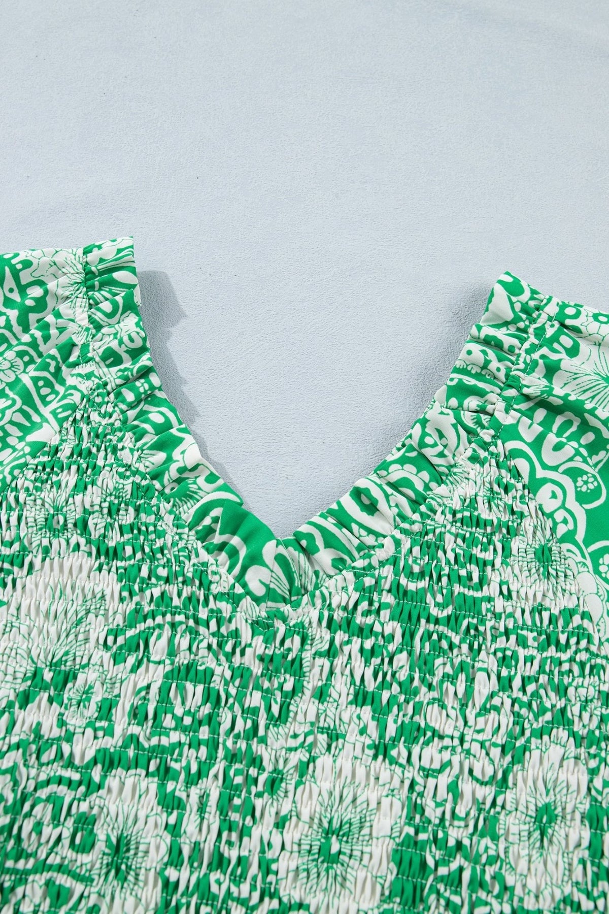 Floral Flirty Smocked V-Neck Blouse - Rooted & Reckless Co.