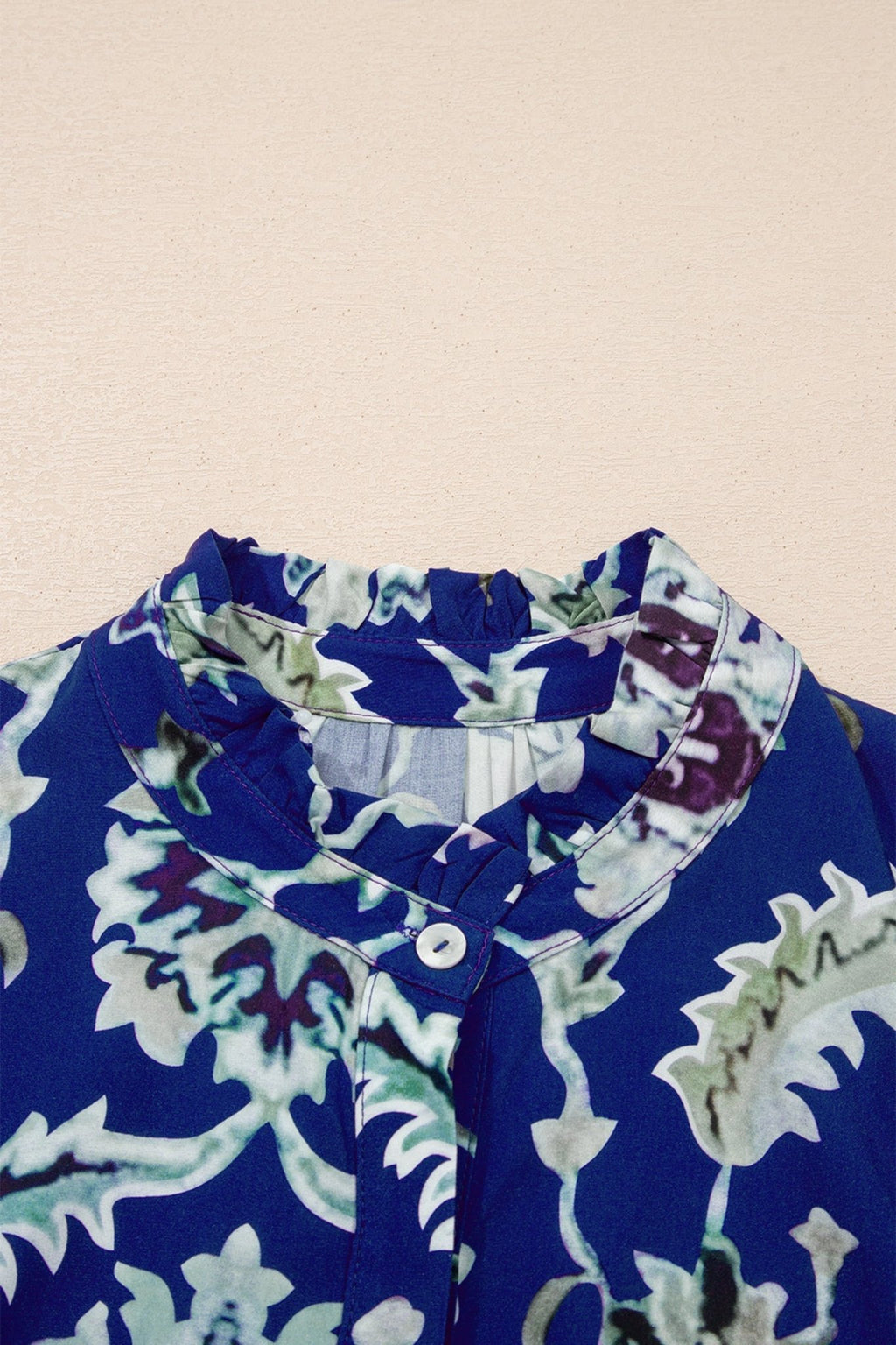 Floral Frilled Collar Puff Sleeve Maxi Dress - Rooted & Reckless Co.