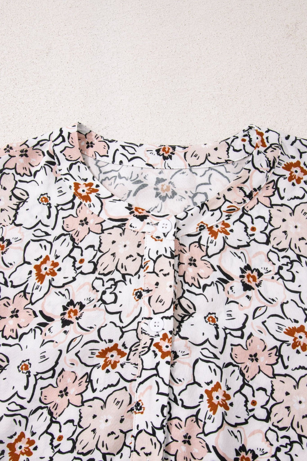 Floral Frilled Puff Sleeve Button Down Shirt - Rooted & Reckless Co.