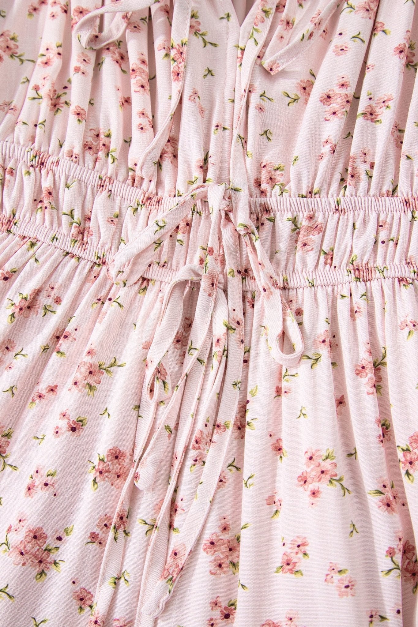 Floral Front Tie Shirred Waist Ruffle Mini Dress - Rooted & Reckless Co.