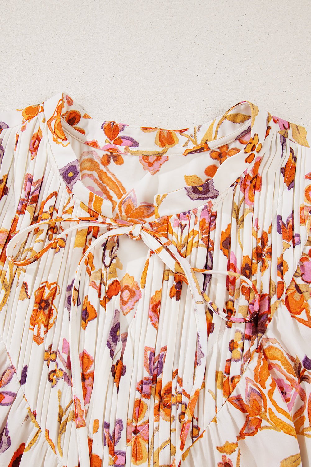 Floral Geometric Ruffle Trim Mini Dress - Rooted & Reckless Co.