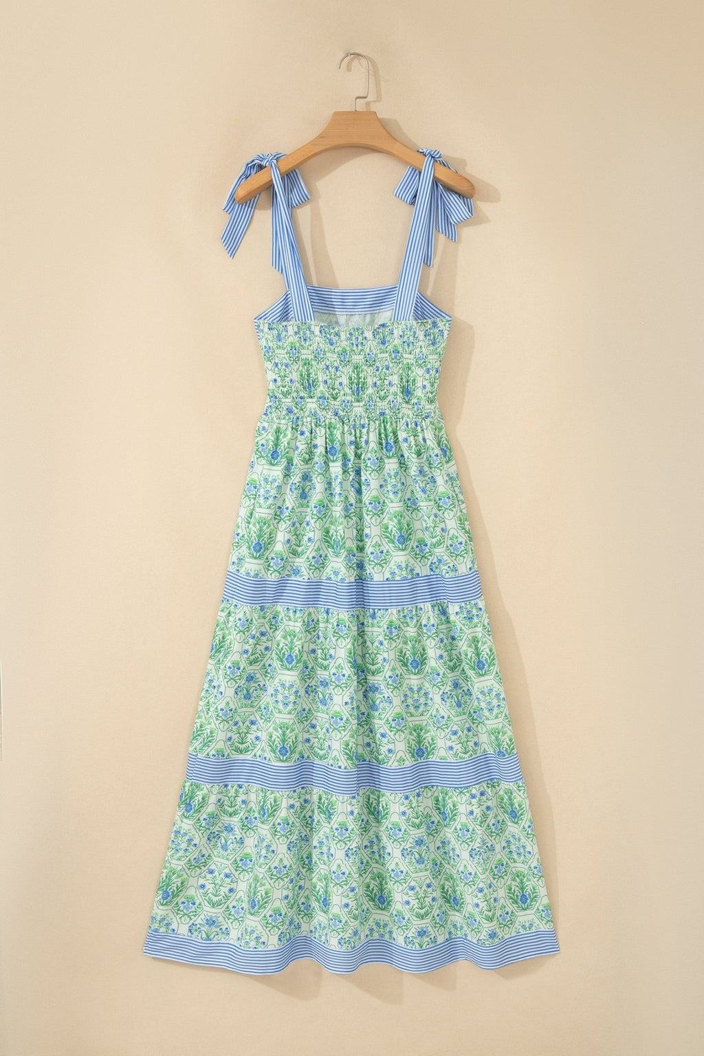 Floral Geometric Stripe Patchwork Sleeveless Dress - Rooted & Reckless Co.