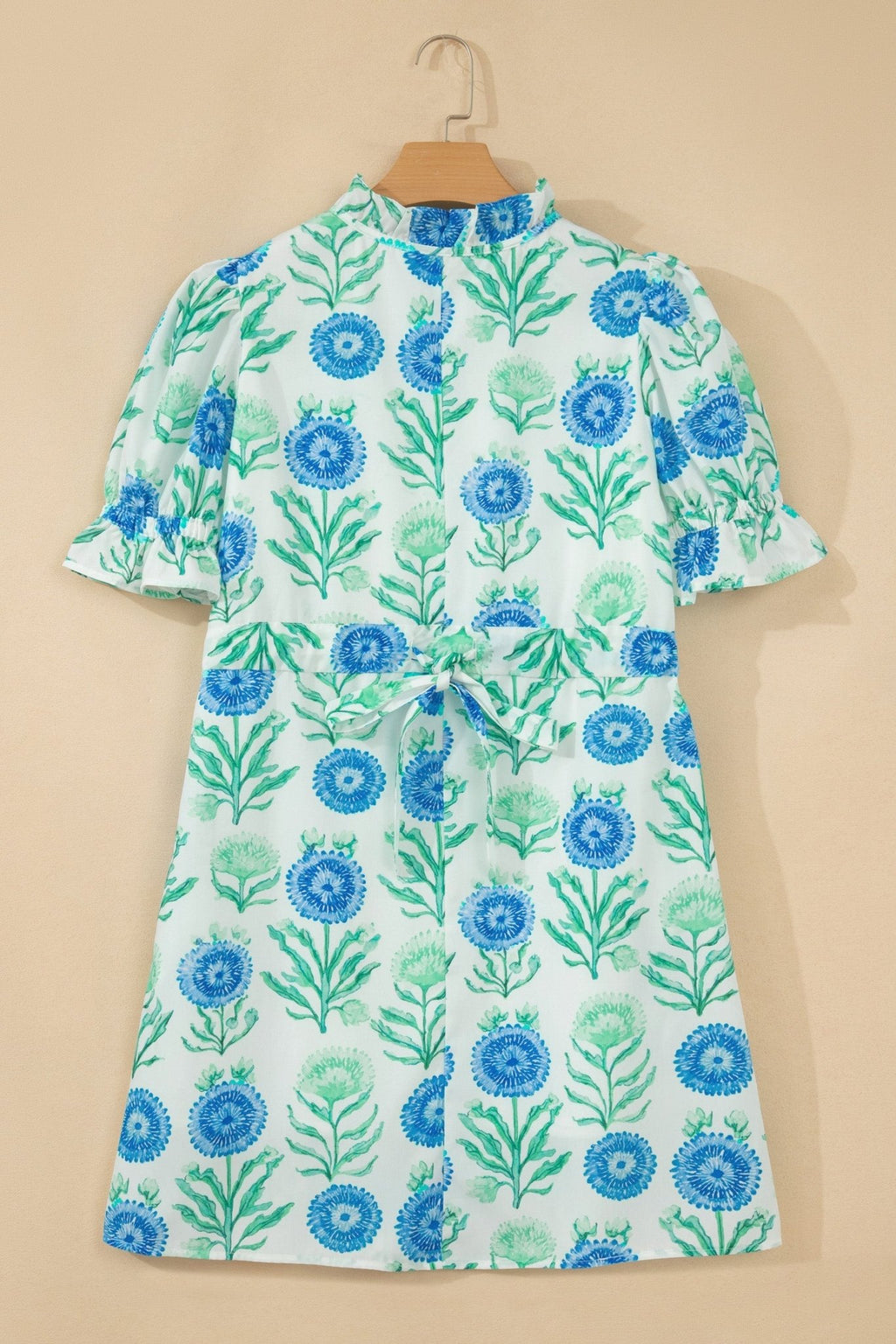 Floral Half Button Frilly Short Sleeve Dress - Rooted & Reckless Co.