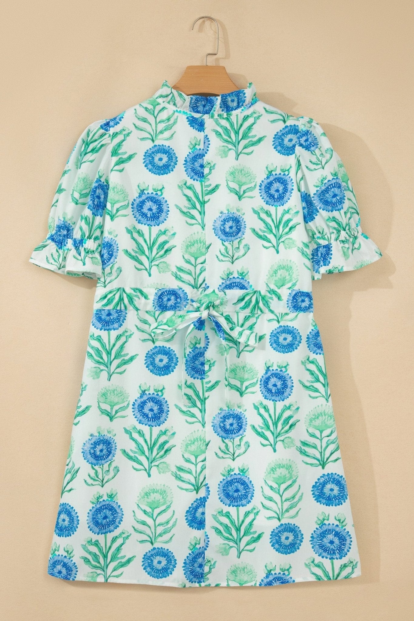 Floral Half Button Frilly Short Sleeve Dress - Rooted & Reckless Co.