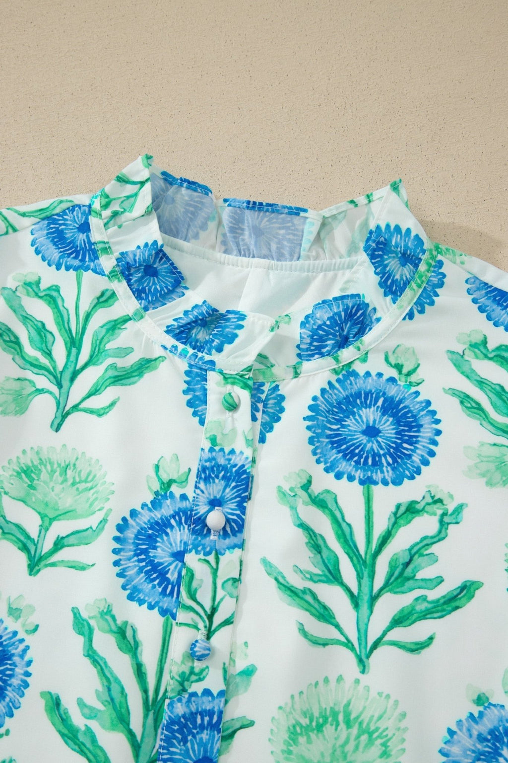 Floral Half Button Frilly Short Sleeve Dress - Rooted & Reckless Co.