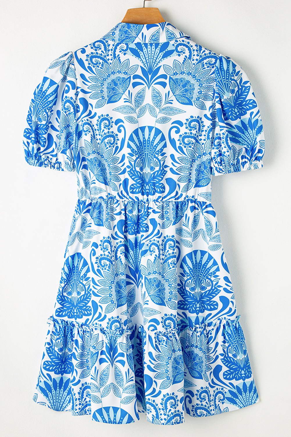 Floral Half-Button Front Collared Ruffle Mini Dress - Rooted & Reckless Co.
