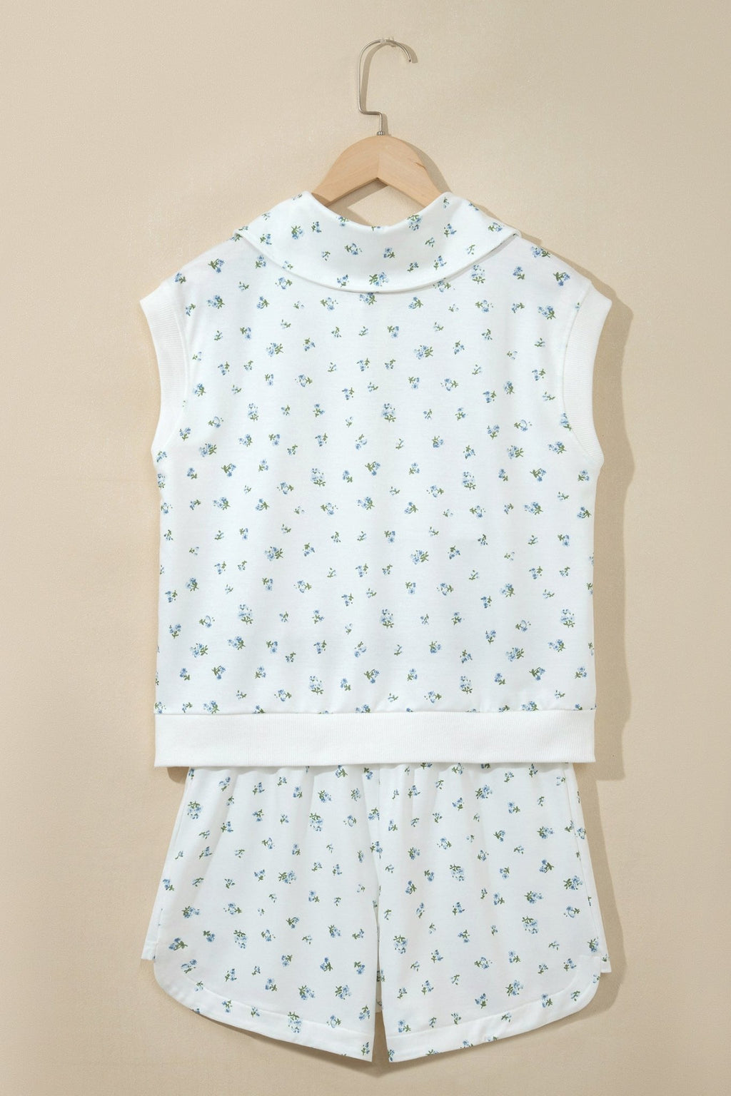 Floral Half Zip Top & Drawstring Shorts Set - Rooted & Reckless Co.