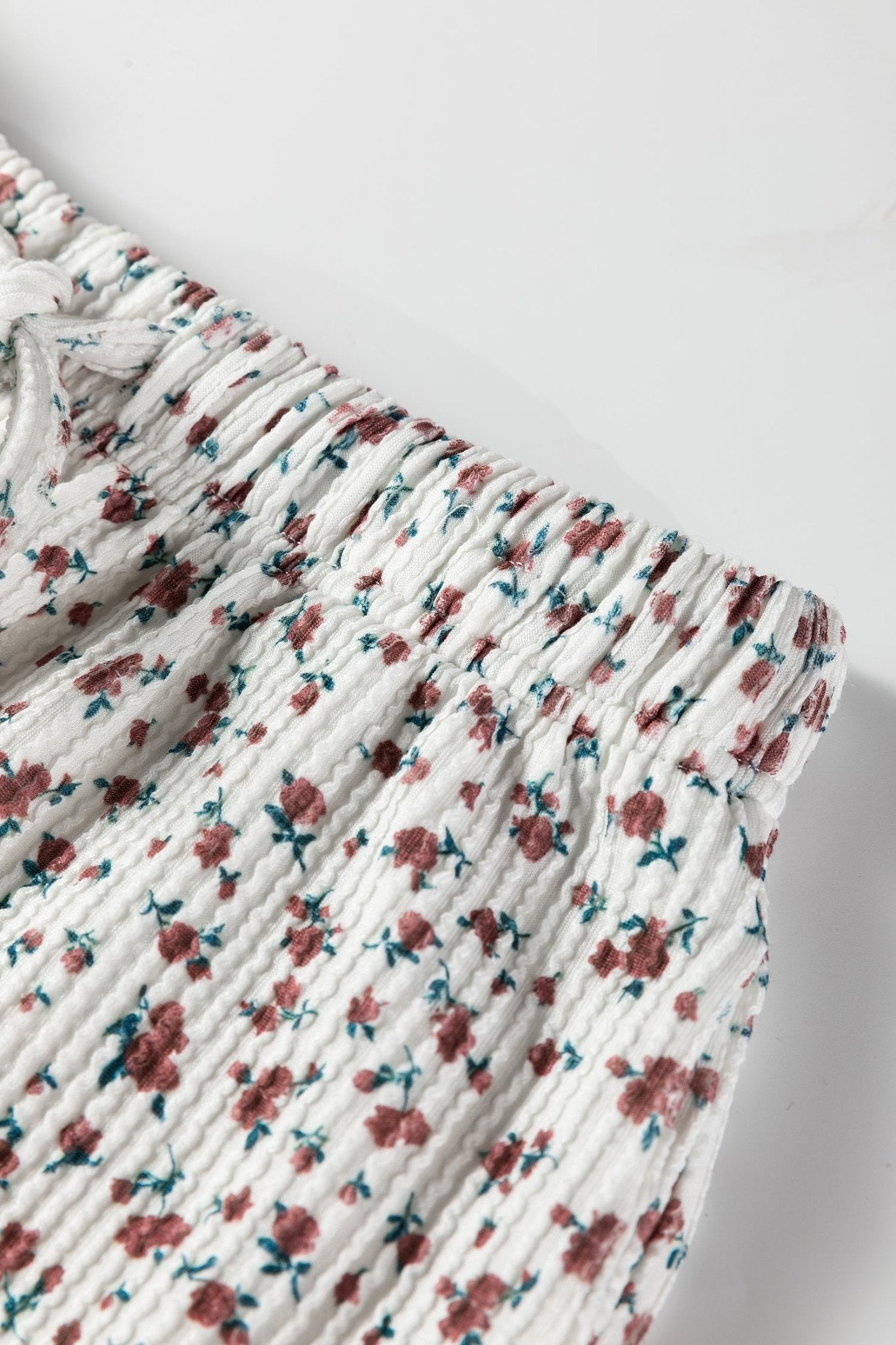 Floral Henley Top and Drawstring Shorts Set - Rooted & Reckless Co.
