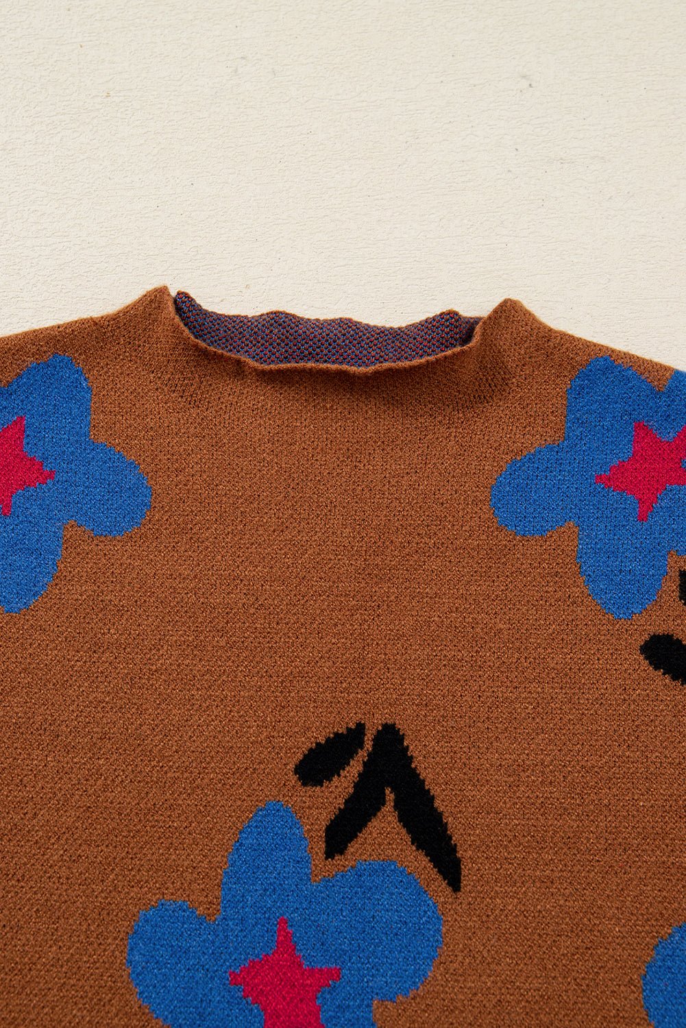 Floral High Neck Sweater Vest - Rooted & Reckless Co.