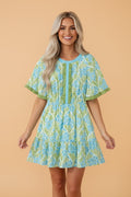 Floral High Waist Ruffle Mini Dress - Rooted & Reckless Co.
