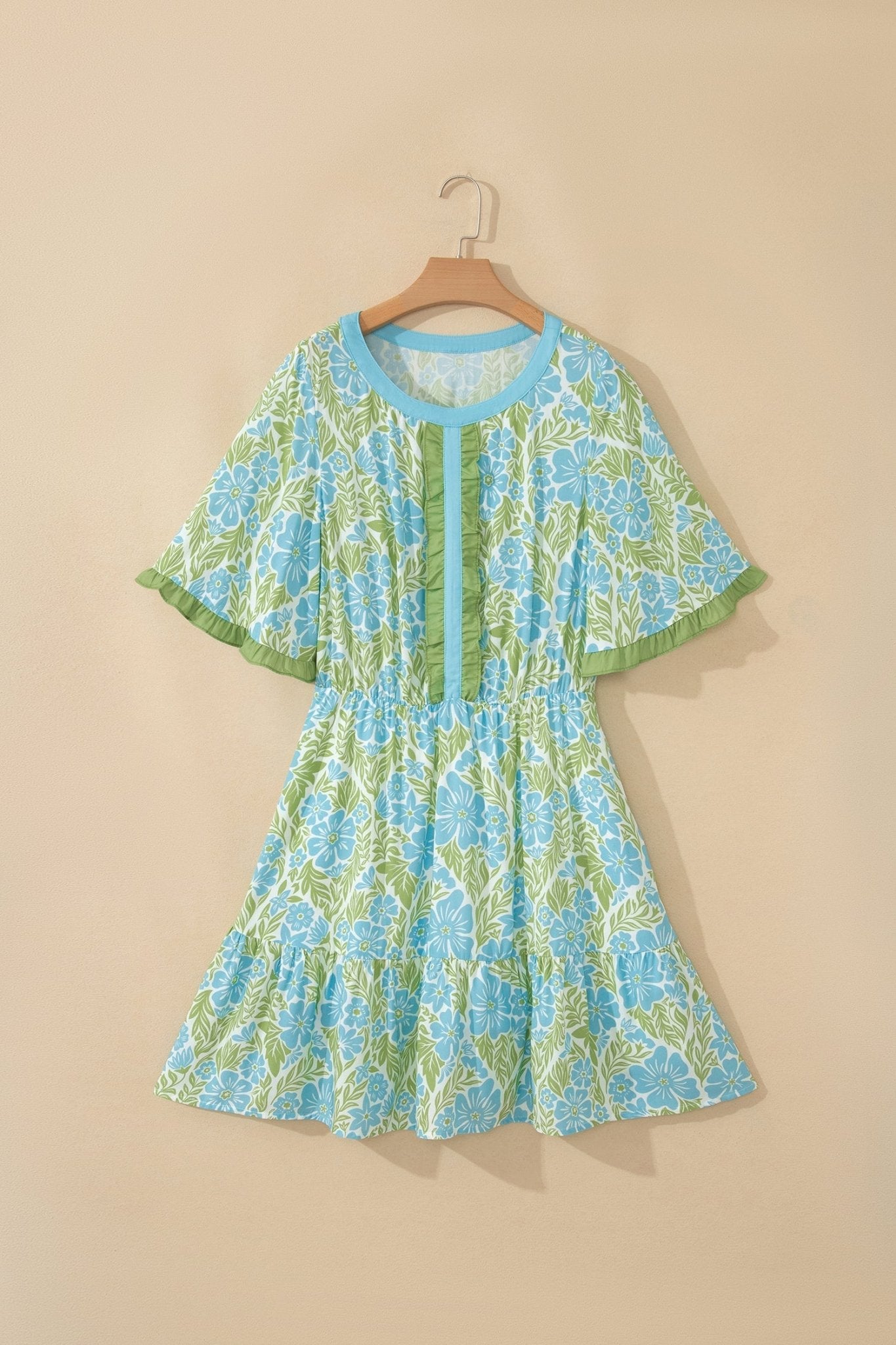 Floral High Waist Ruffle Mini Dress - Rooted & Reckless Co.