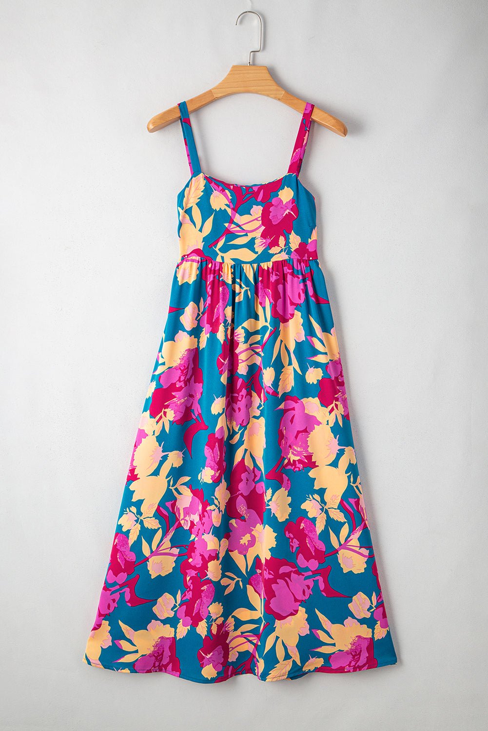 Floral High Waist Sleeveless Flared Maxi Dress - Rooted & Reckless Co.