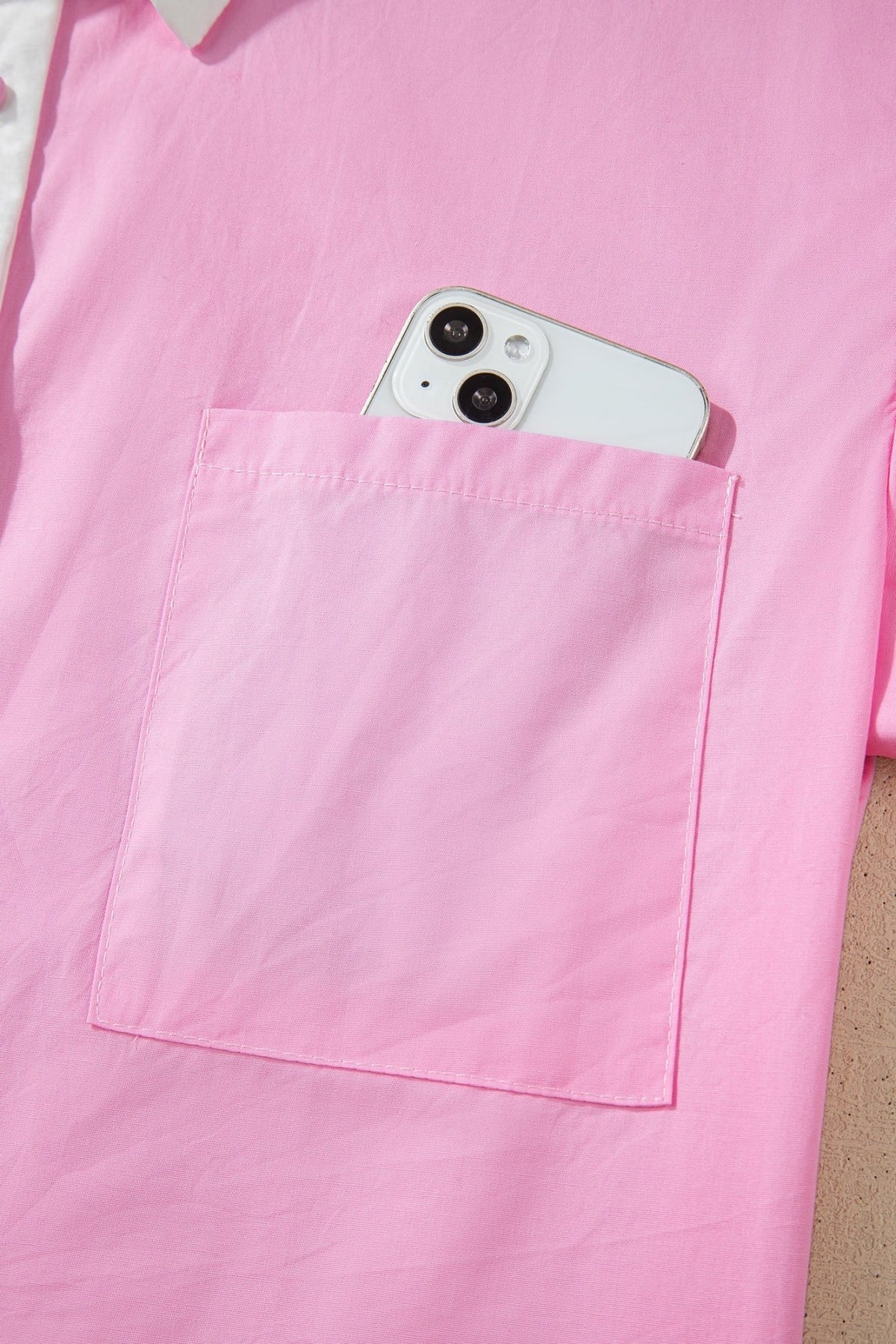 Floral Hollow Out Contrast Patchwork Shirt - Rooted & Reckless Co.