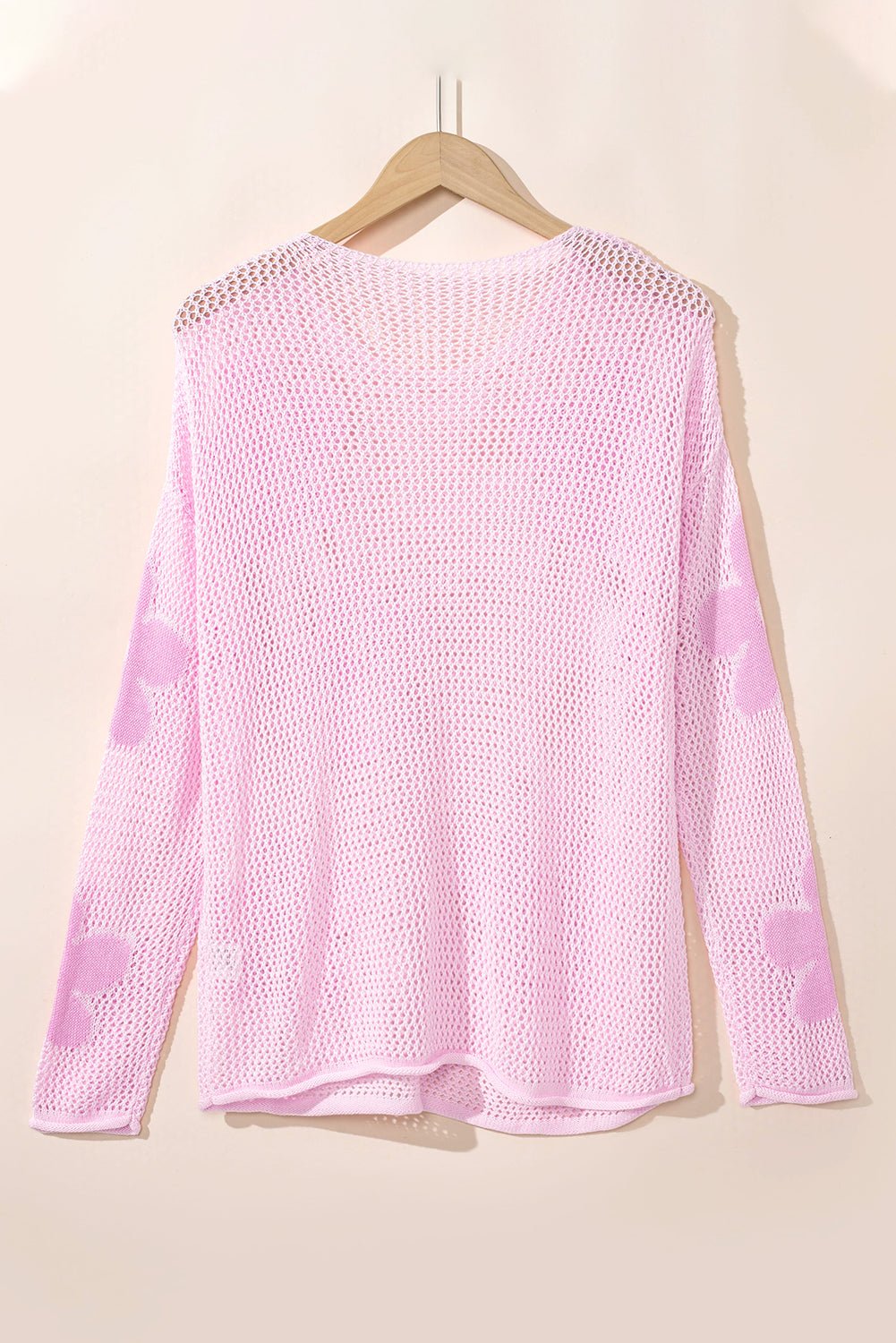 Floral Hollowed Knit Drop Shoulder Pullover Sweater - Rooted & Reckless Co.