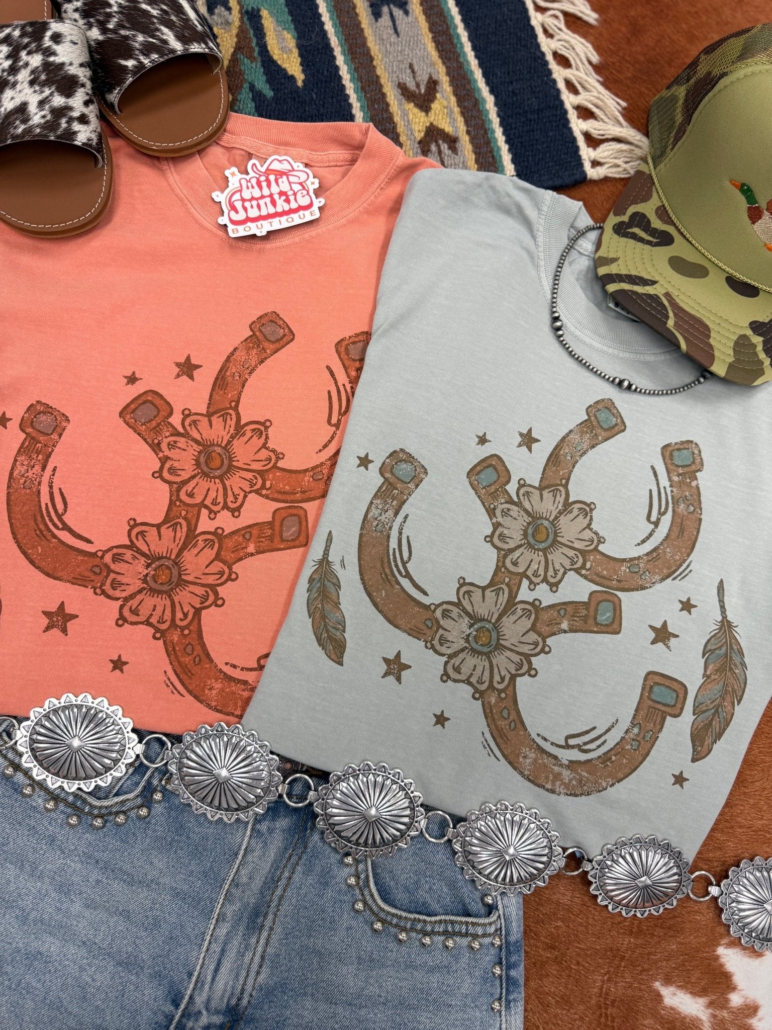 Floral Horseshoe Graphic Tee - Bay - Rooted & Reckless Co.