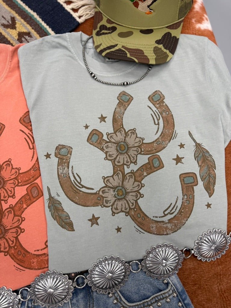 Floral Horseshoe Graphic Tee - Bay - Rooted & Reckless Co.