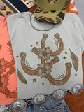 Floral Horseshoe Graphic Tee - Bay - Rooted & Reckless Co.