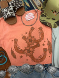 Floral Horseshoe Graphic Tee - Terracotta - Rooted & Reckless Co.