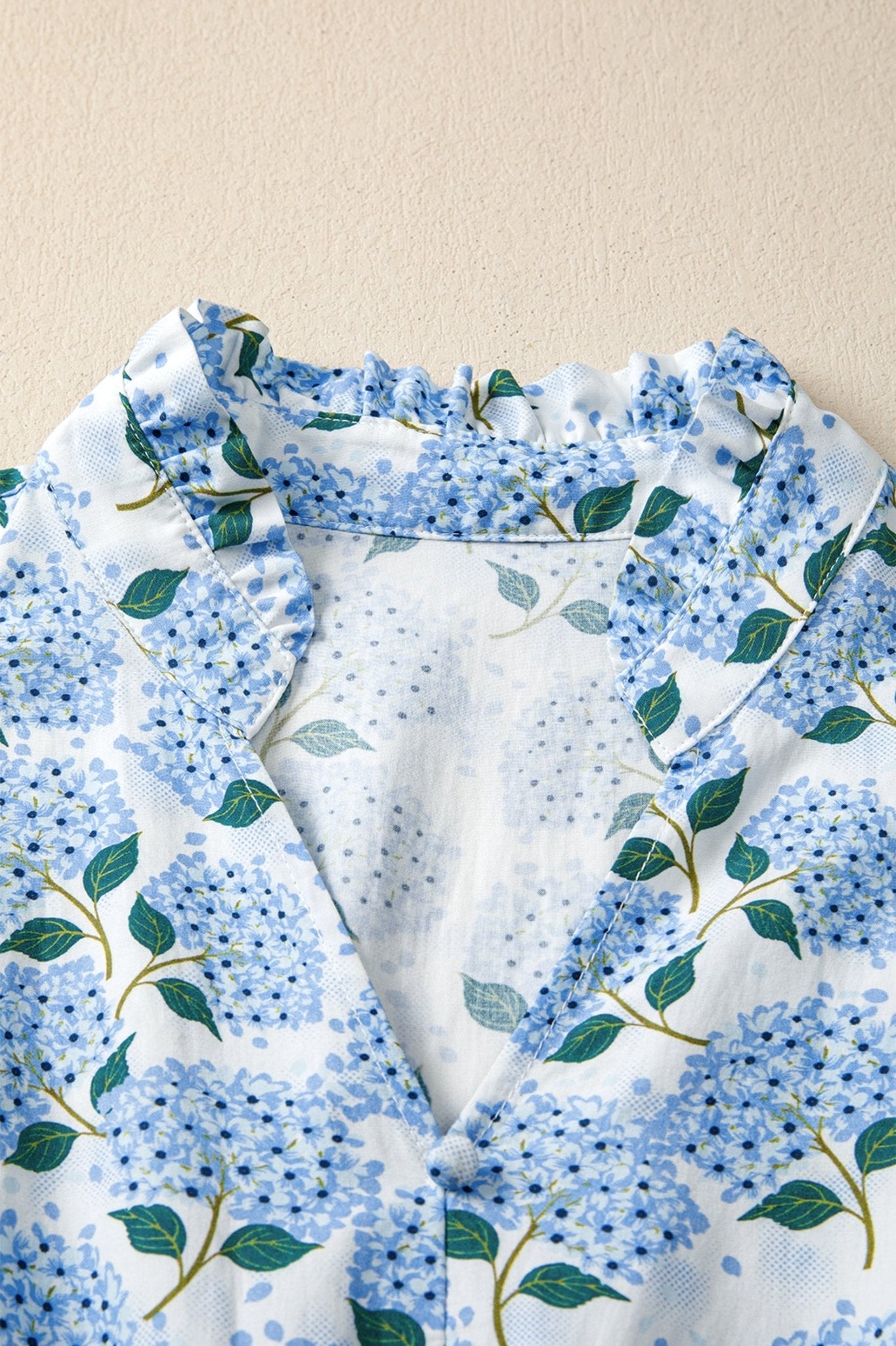 Floral Hydrangea Ruffle Flutter Sleeve Maxi Dress - Rooted & Reckless Co.