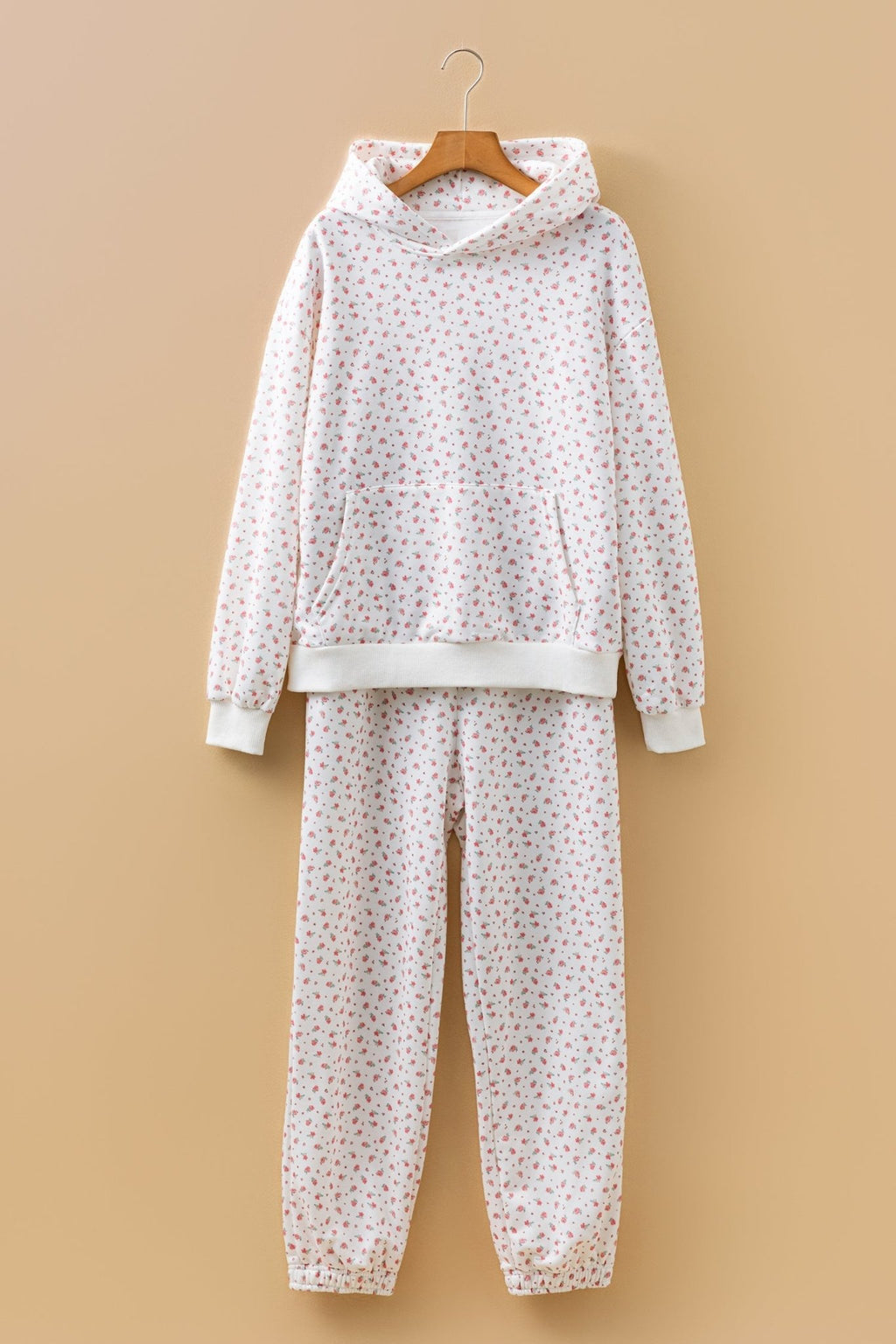 Floral Kangaroo Pocket Hoodie and Sweatpants Set - Rooted & Reckless Co.