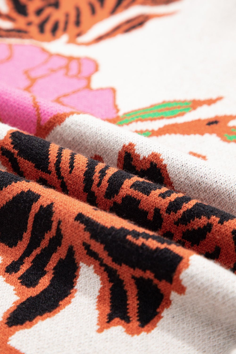 Floral Knit Quarter-Zip Long Sleeve Sweater - Rooted & Reckless Co.