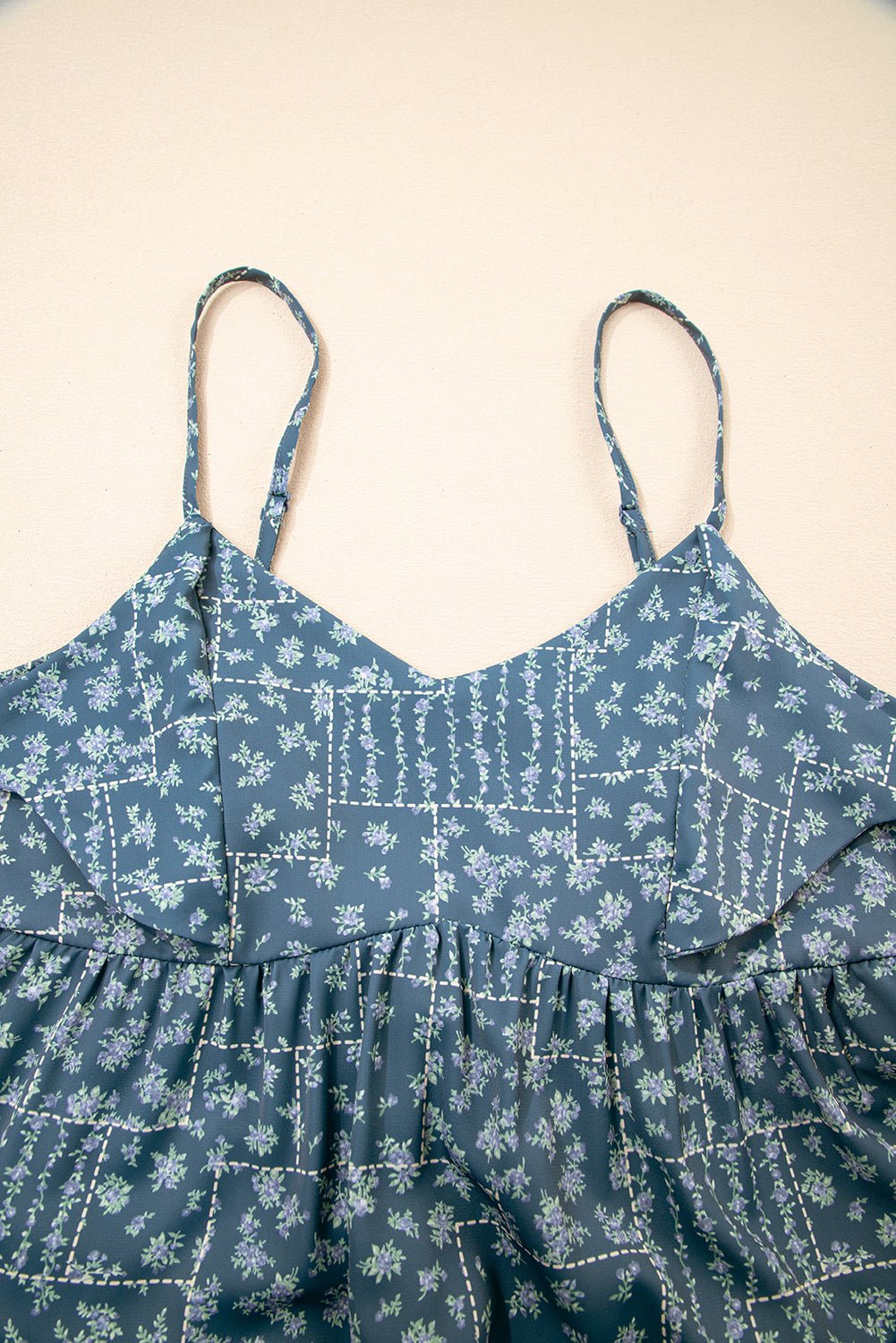 Floral Knot Spaghetti Straps Flared Dress - Rooted & Reckless Co.