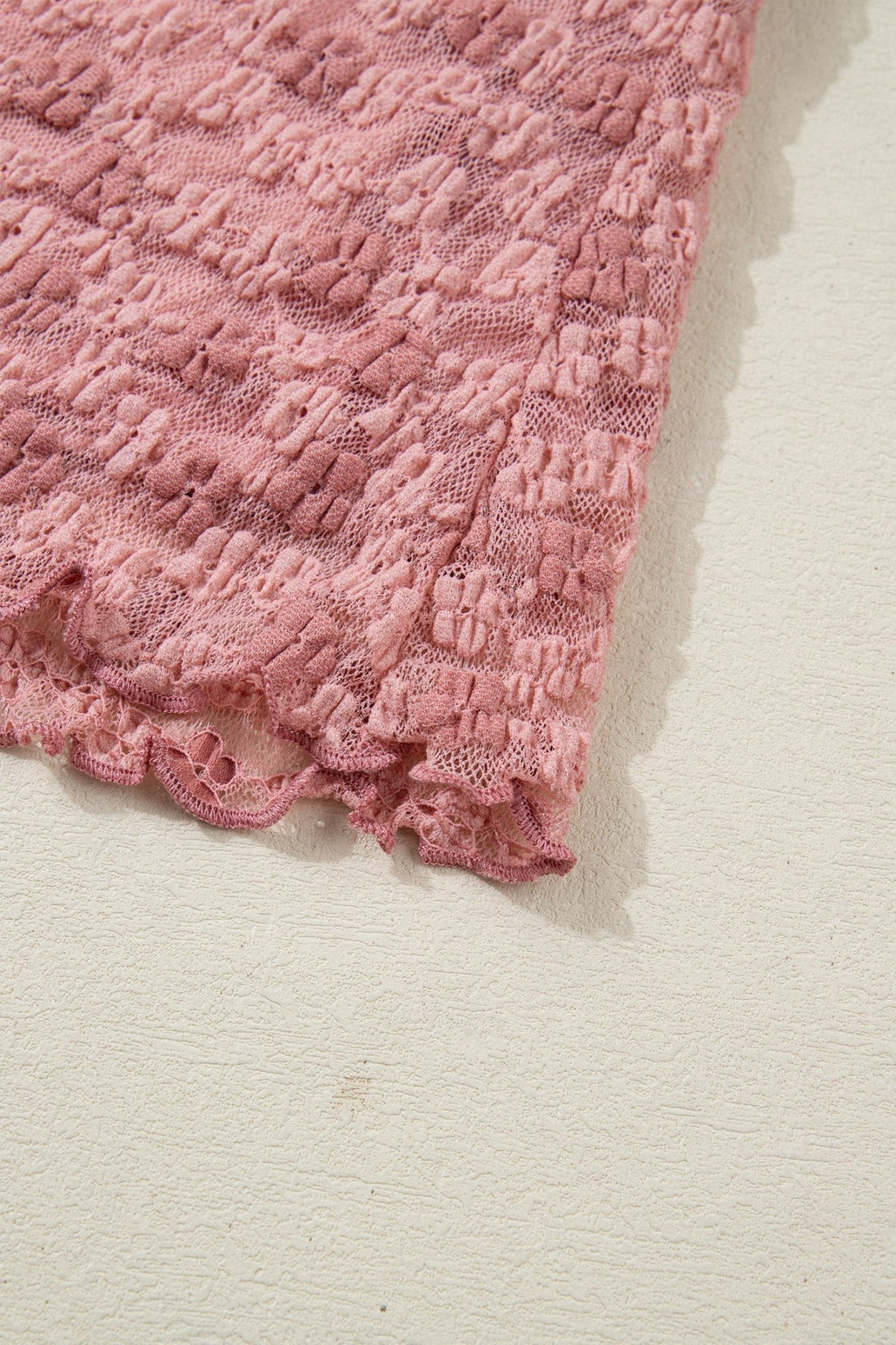 Floral Lace Drawstring Square Neck Blouse - Rooted & Reckless Co.