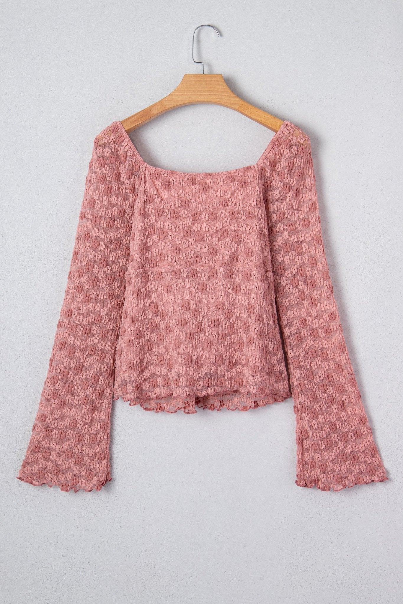 Floral Lace Drawstring Square Neck Blouse - Rooted & Reckless Co.